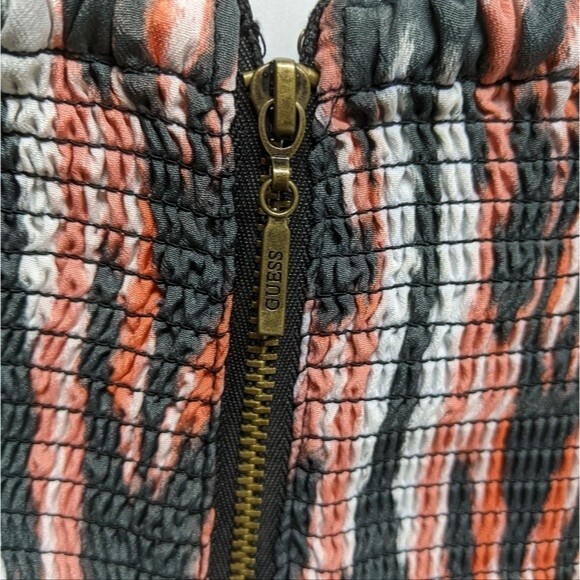 Guess Los Angeles Dress Size 6 Strapless Short A-Line Cocktail Abstract Peach - Picture 4 of 7